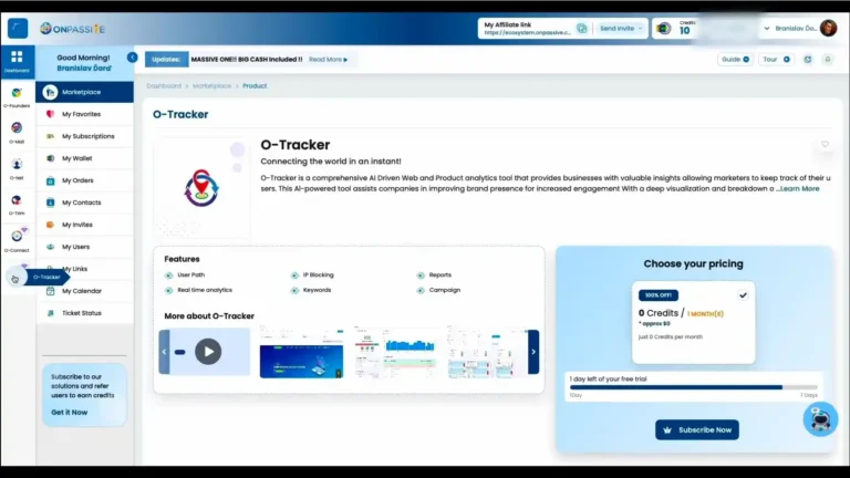 O-Tracker Onpassive návod na vloženie kódu, script