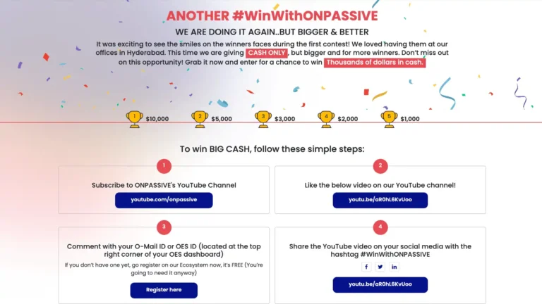 Onpassive súťaž o desaťtisíce dolárov
